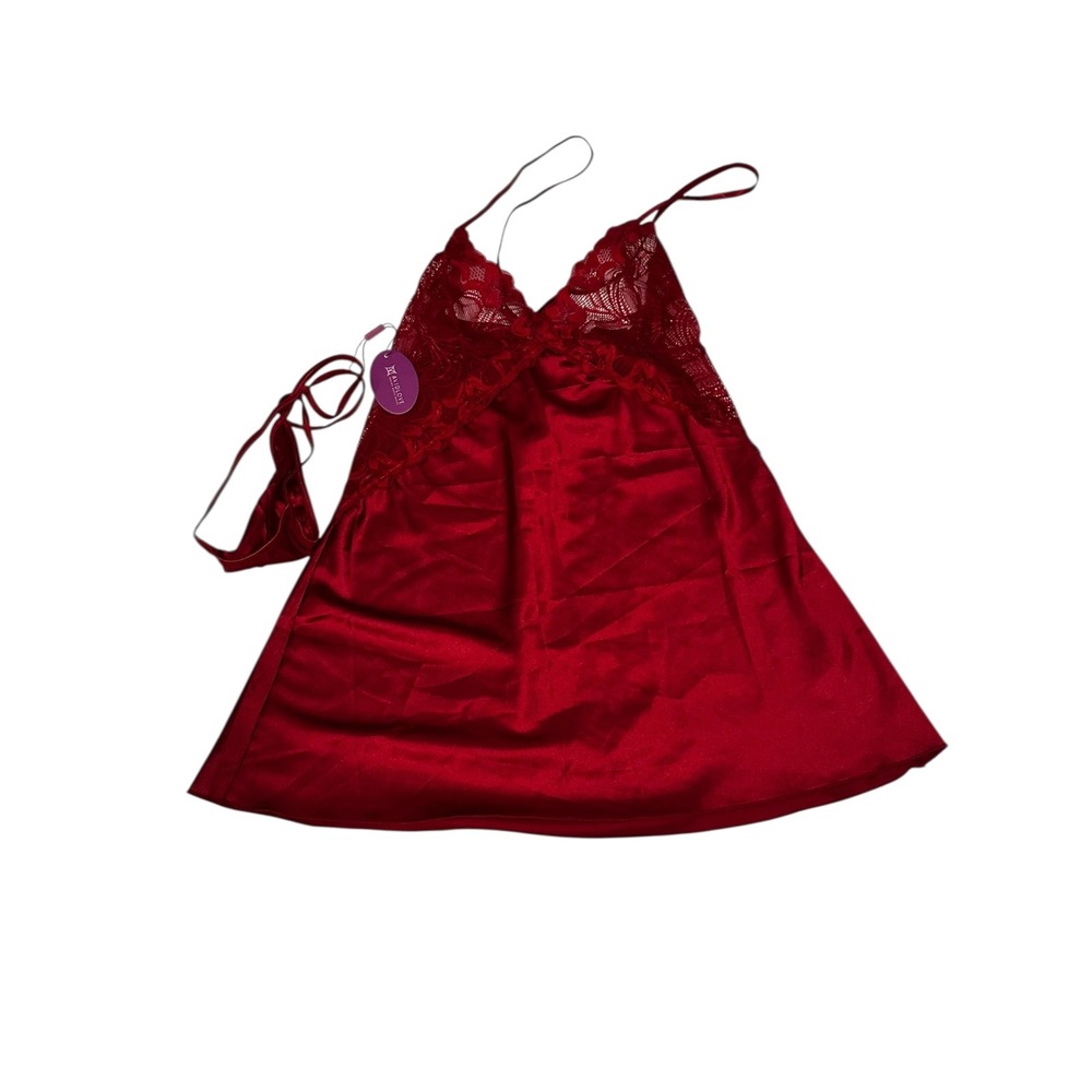 Avidlove Lingerie Set‎ Lace Babydoll Satin Chemise Sleepwear Red